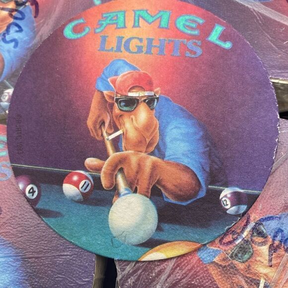 Vintage Camel Lights Joe Cool Pool Cardboard Coasters -100 pool table - Picture 5 of 6